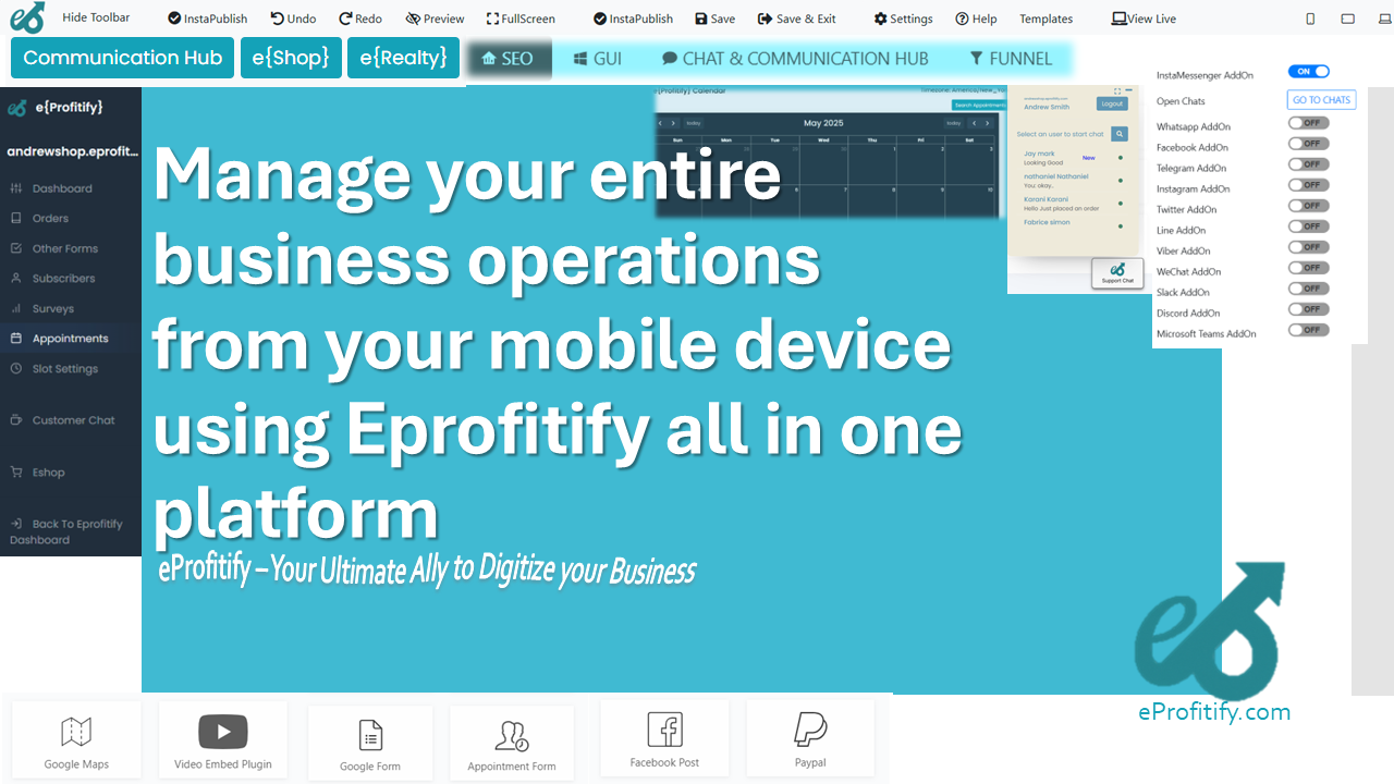 Manage your entire business operations from your mobile device using Eprofitify all in one platform